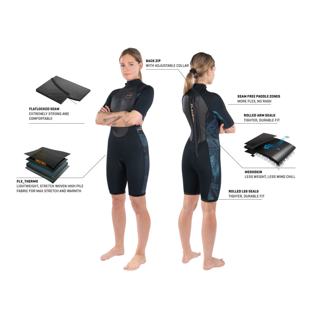 Dakine Womens Quantum Back Zip Shorty 22 Flatlock 3