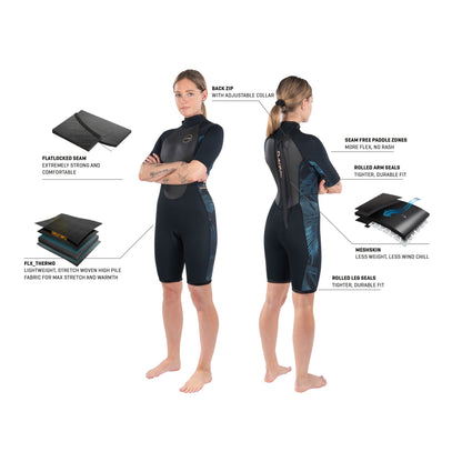Dakine Womens Quantum Back Zip Shorty 2/2 Flatlock