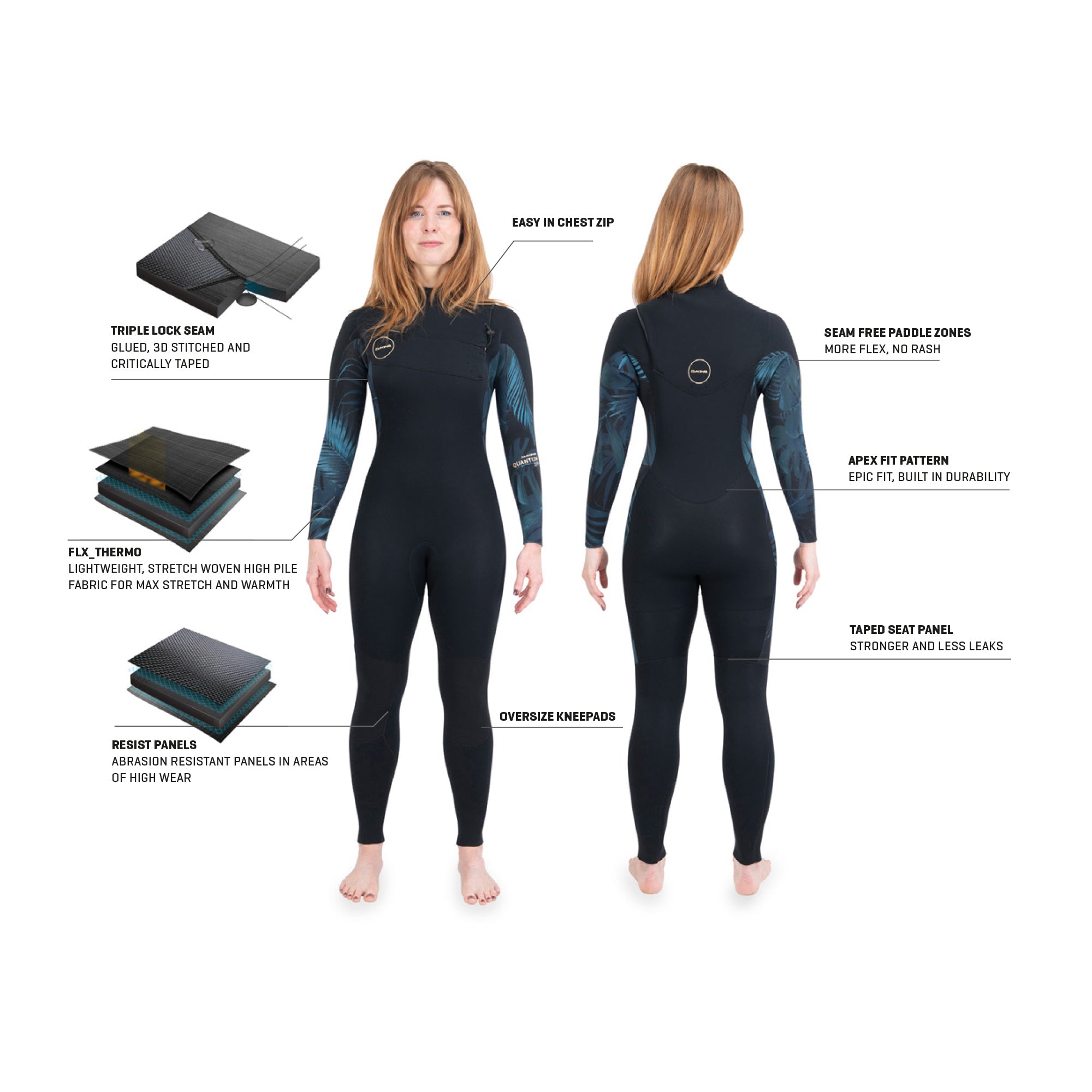 Dakine Womens Quantum Chest Zip Full 5 4 3 Mm 3