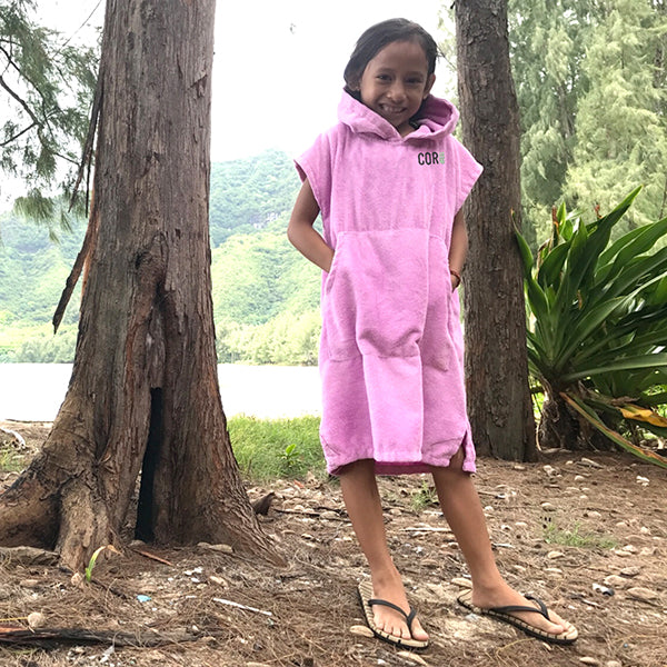 Kids Changing Poncho Pink Cor Surf