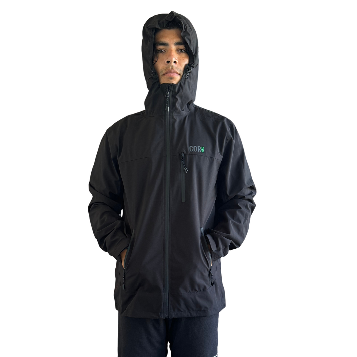 Medium Huakai Mens Travel Rain Coat Jacket Hood Packable