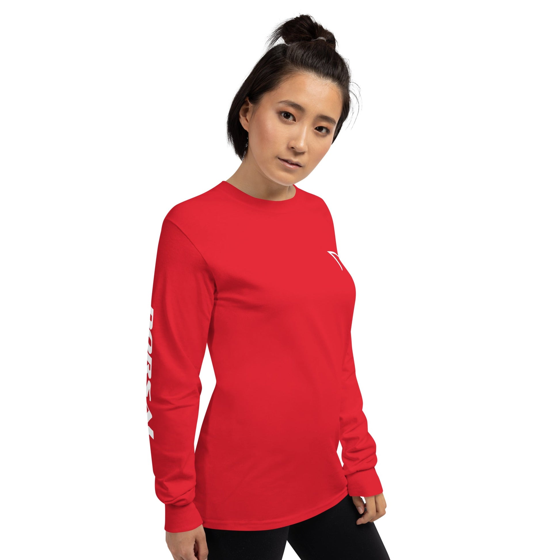 Mens Long Sleeve Shirt Red Right Front 63C88Bce3E18E