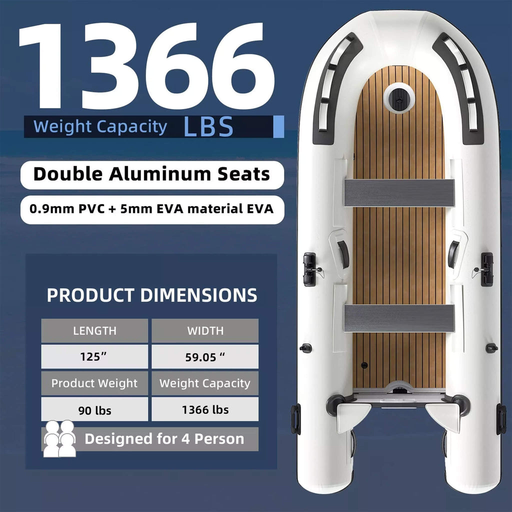 Portable Inflatable Dinghy Boat Kit With Accessories Sak93784 Dimensions