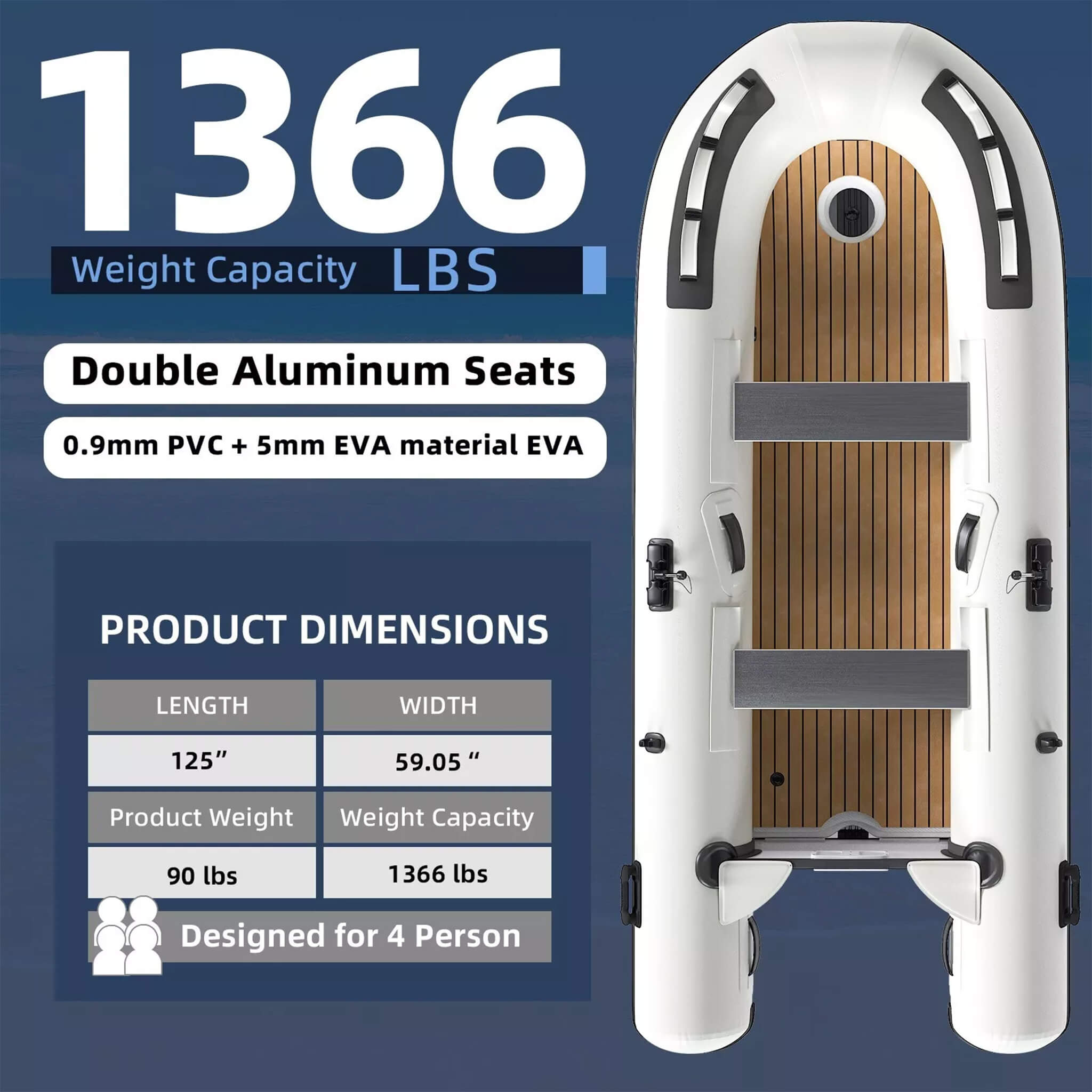 Portable Inflatable Dinghy Boat Kit With Accessories Sak93784 Dimensions