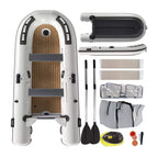 Portable Inflatable Dinghy Boat Kit With Accessories Sak93784 Top And Bottom View With Accessories