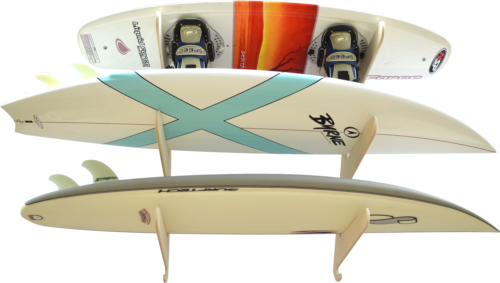 THE EXHIBITOR surfboard wall rack