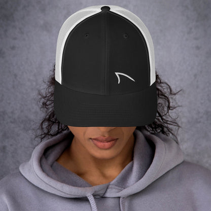 Retro Trucker Hat Black White Front 63C0Df6A94Fbe
