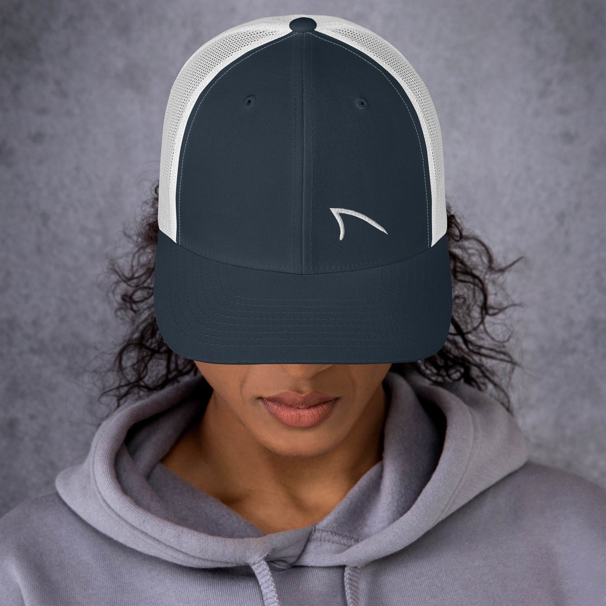 Retro Trucker Hat Navy White Front 63C0Df6A95252