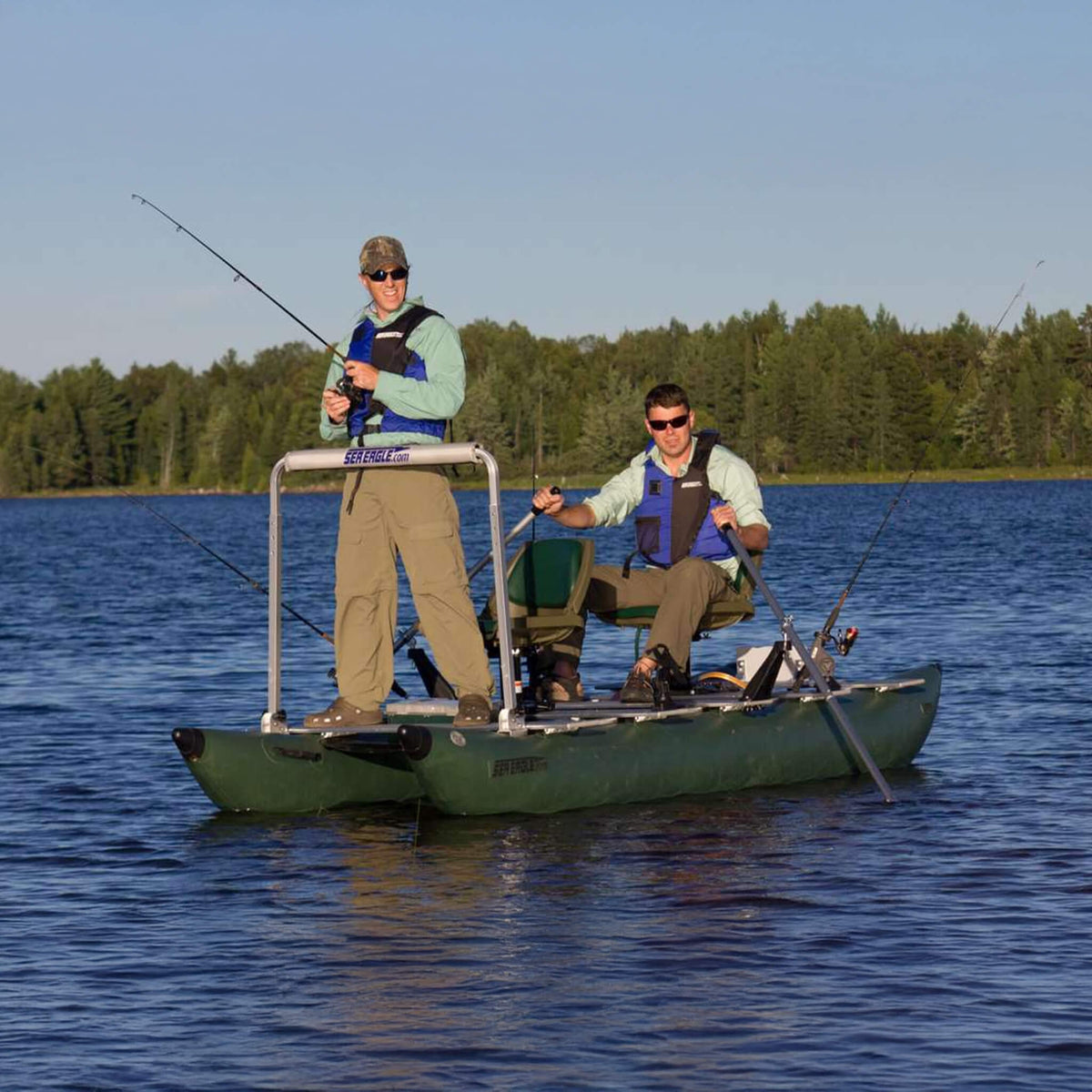 Sea Eagle 375Fc Foldcat 2 Persons Inflatable Fishing Lightweight Pontoon Boat 375Fc Lifestyle View Sak34652