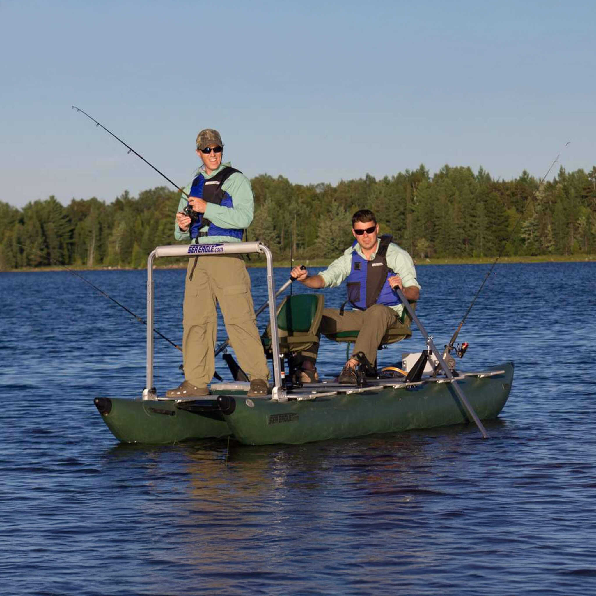 Sea Eagle 375Fc Foldcat 2 Persons Inflatable Fishing Lightweight Pontoon Boat 375Fc Lifestyle View Sak34652