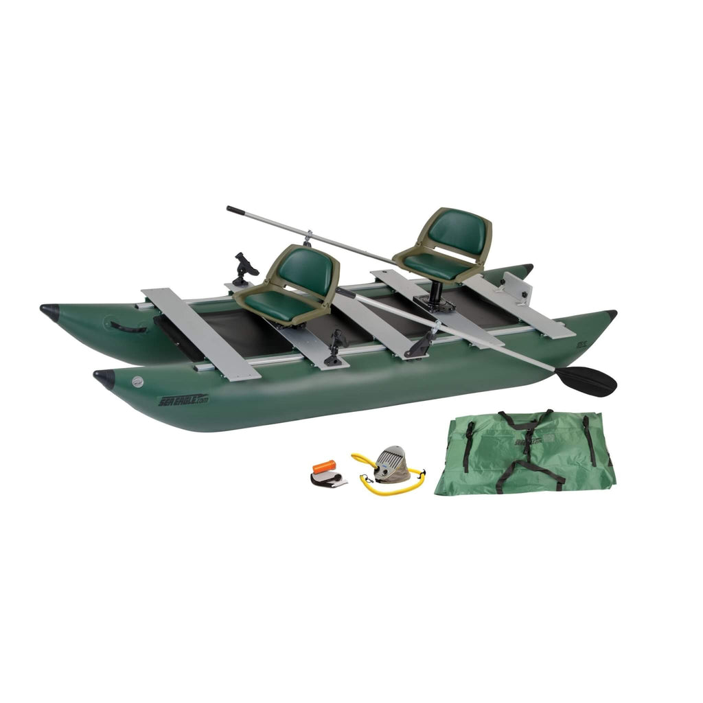 Sea Eagle 375Fc Foldcat 2 Persons Inflatable Fishing Lightweight Pontoon Boat 375Fc With Accessories Sak34652