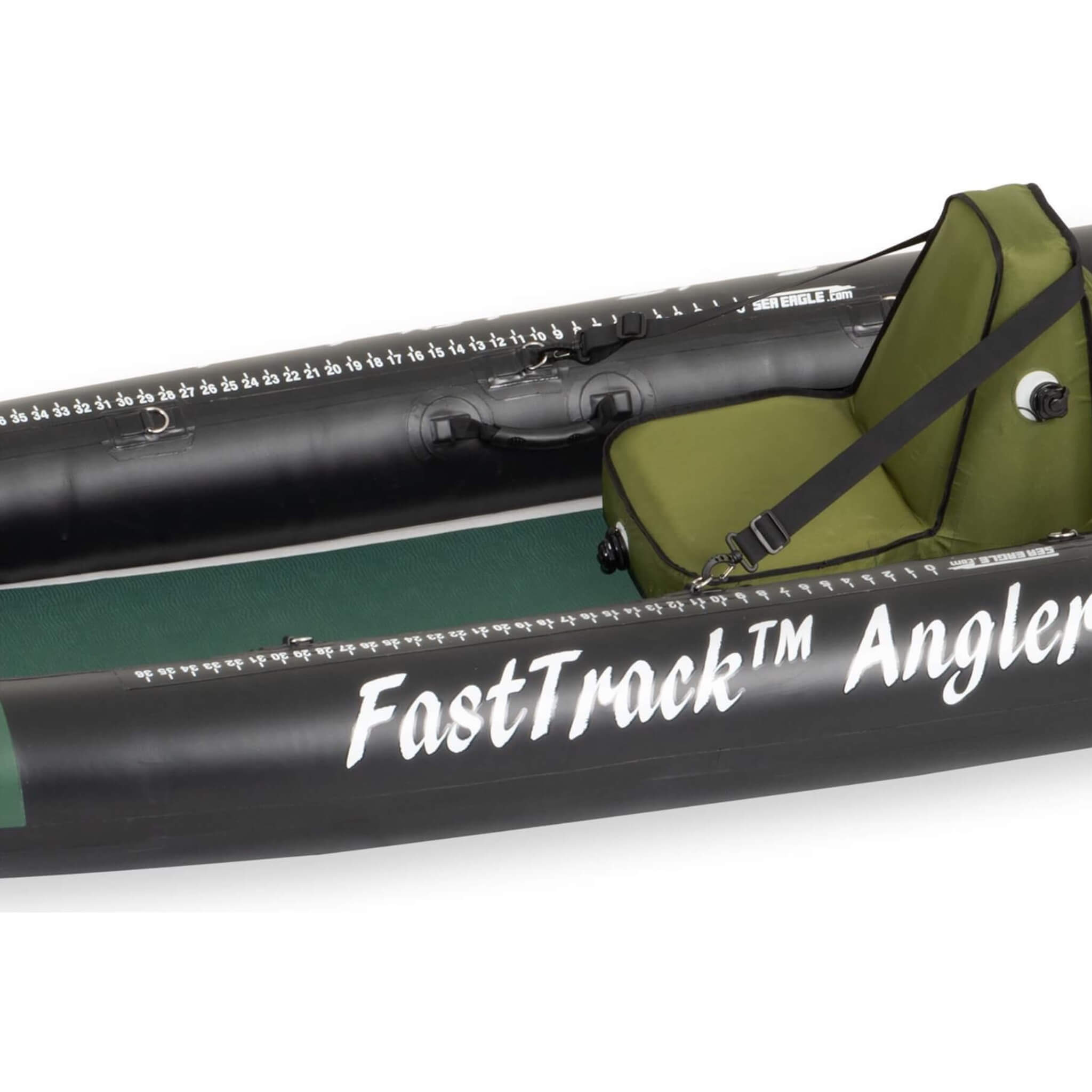 Sea Eagle 385Fta Fasttrack 2 Persons Angler Inflatable Hunter Green Fishing Kayak 12Ft 385Fta Fish Ruler Sak80139
