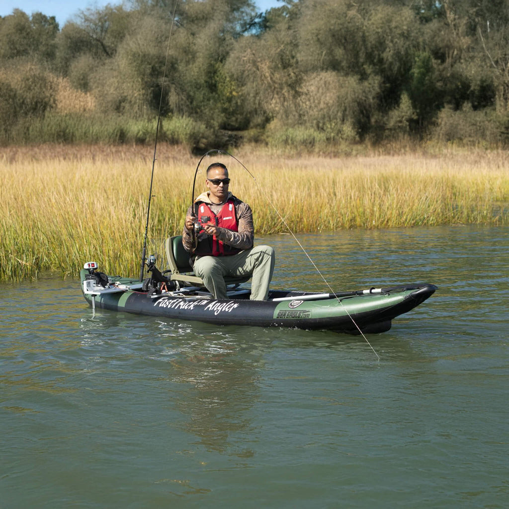 Sea Eagle 385Fta Fasttrack 2 Persons Angler Inflatable Hunter Green Fishing Kayak 12Ft 385Fta Fishing View With One Person Sak80139