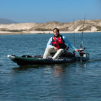 Sea Eagle 385Fta Fasttrack 2 Persons Angler Inflatable Hunter Green Fishing Kayak 12Ft 385Fta Front Left View Fishing Sak80139