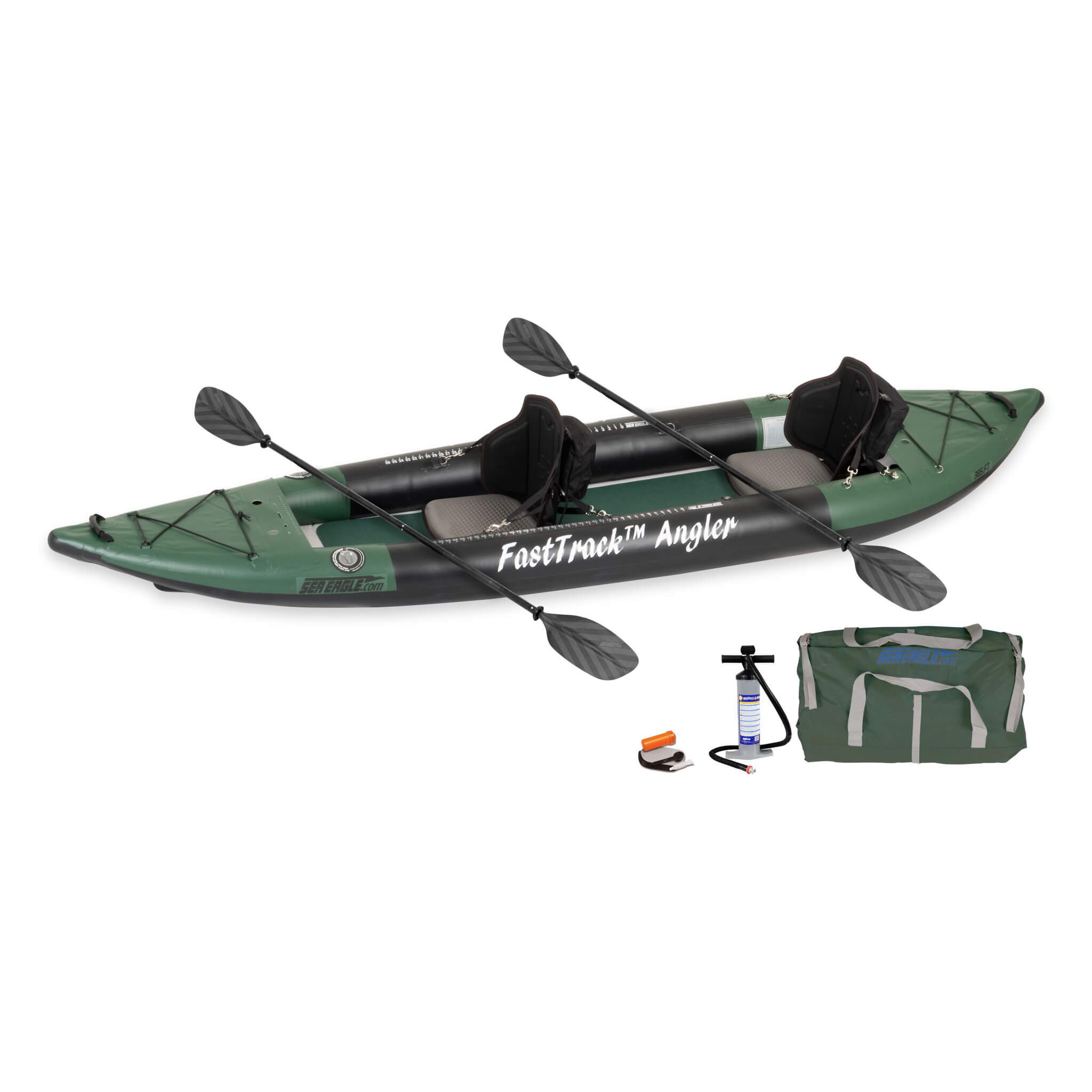 Sea Eagle 385Fta Fasttrack 2 Persons Angler Inflatable Hunter Green Fishing Kayak 12Ft 385Fta Sak80139 Pro Angler Package