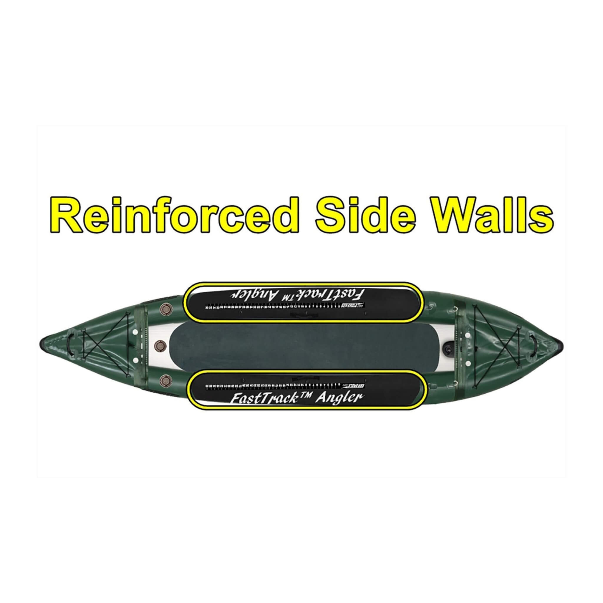 Sea Eagle 385Fta Fasttrack 2 Persons Angler Inflatable Hunter Green Fishing Kayak 12Ft 385Fta Side Walls Sak80139