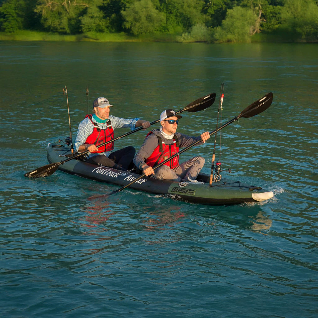 Sea Eagle 385Fta Fasttrack 2 Persons Angler Inflatable Hunter Green Fishing Kayak 12Ft 385Fta Two Person View Sak80139