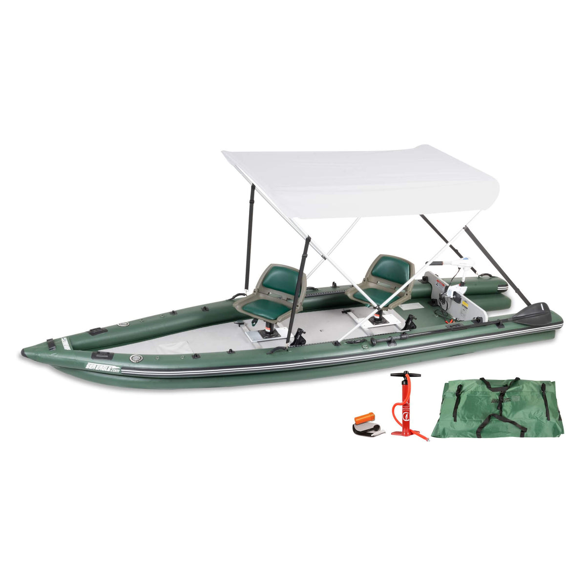 Sea Eagle Boats Fsk16K Fishskiff Inflatable Fishing Boat 16Ft Sak57351 Watersnake Motor Canopy Package