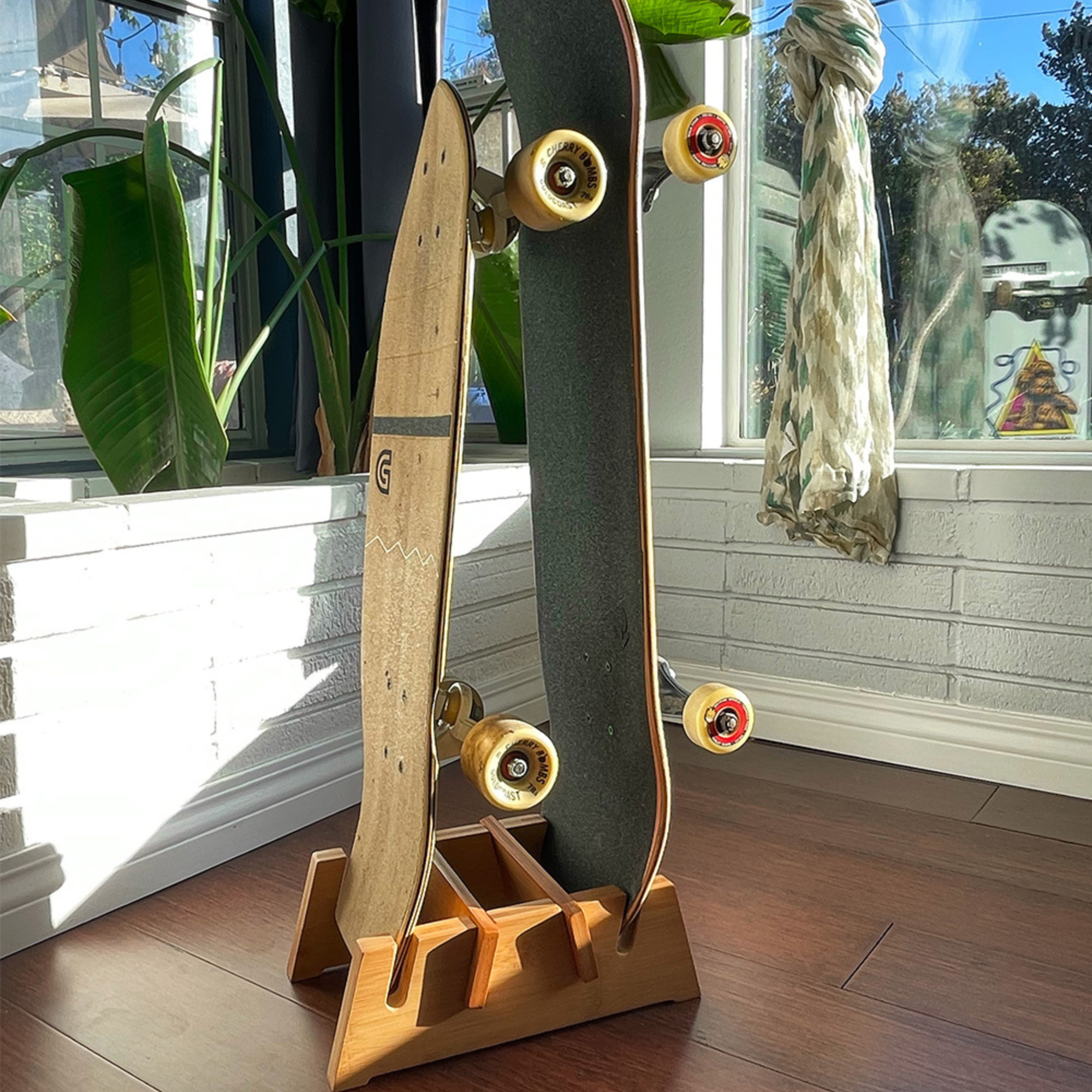 Skateboard Floor Stand Two Boards