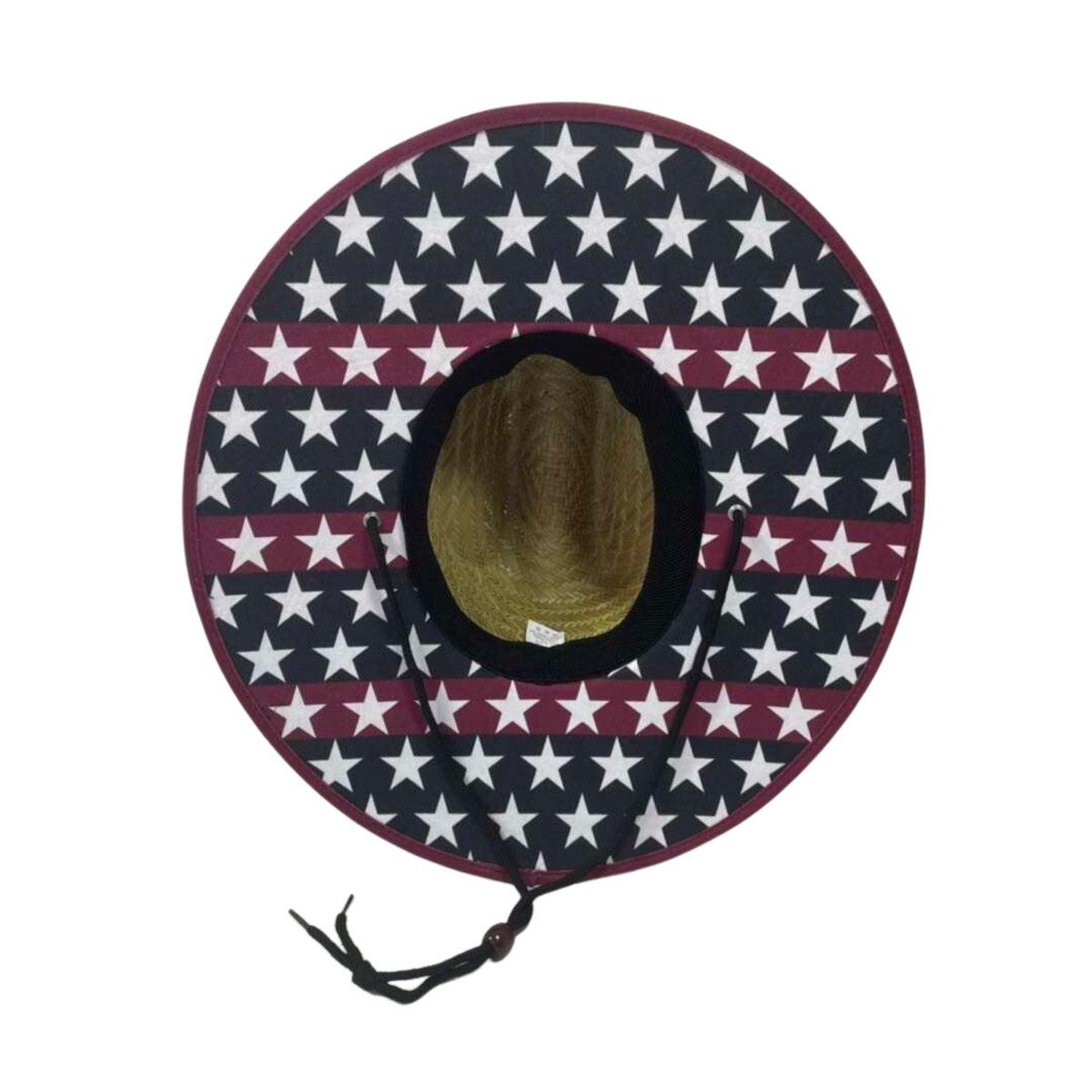Straw Hat American Flag Wb
