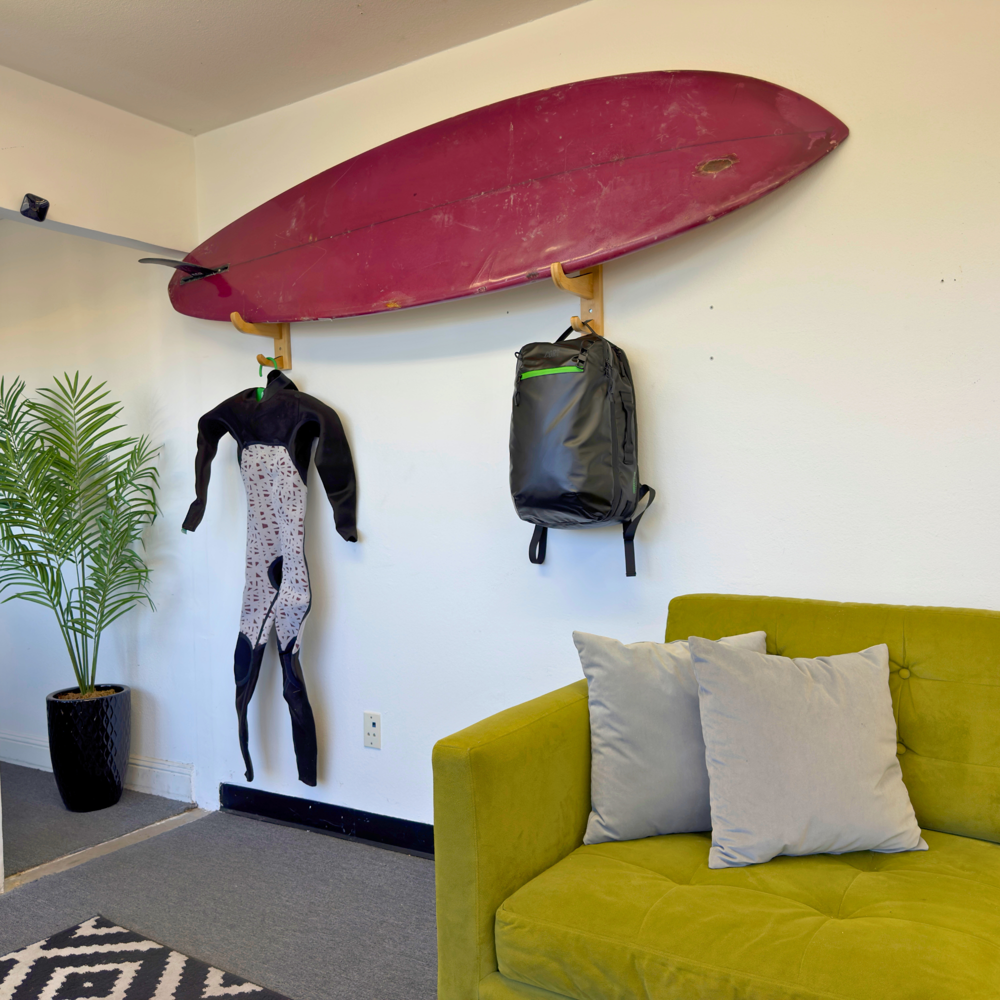 Surfboard Storage Wall Mount With