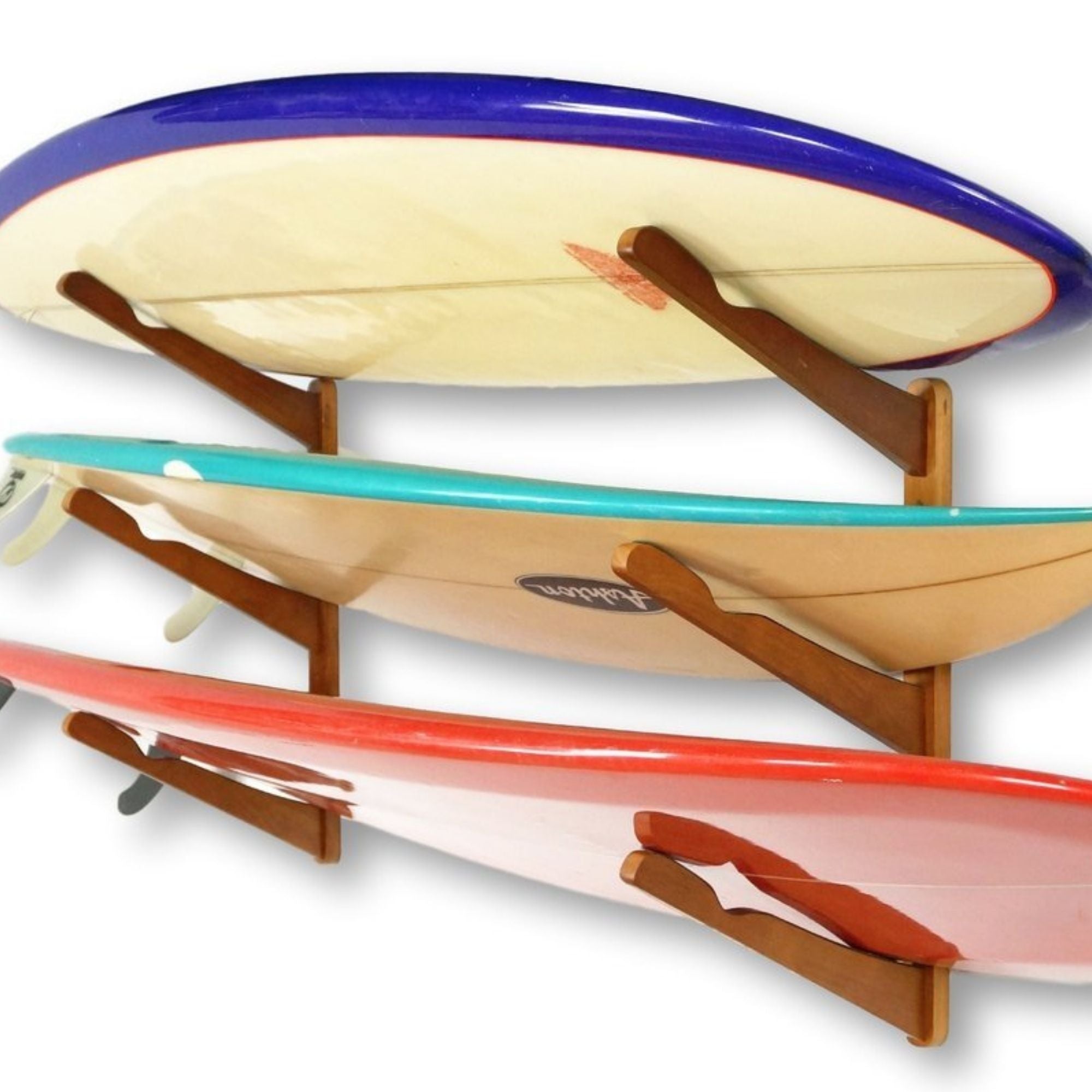 Triple Surfboard Wall Rack Bamboo Rack Perfect For Surf Wakeboards Snowboards Skateboards 11