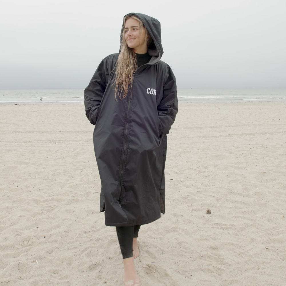 Swim Coat Parka Jacket S Black