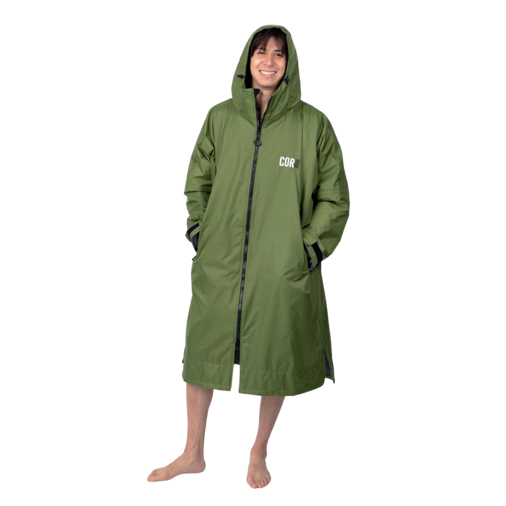 Swim Jacket Men Green Large Hood Main
