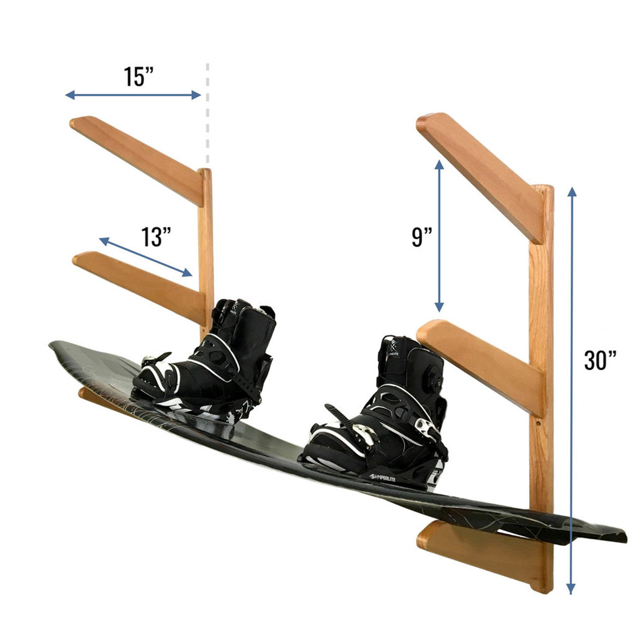 Tidytimber Wakeboard Storage Wood Rack Holds 3 Wakeboards 3