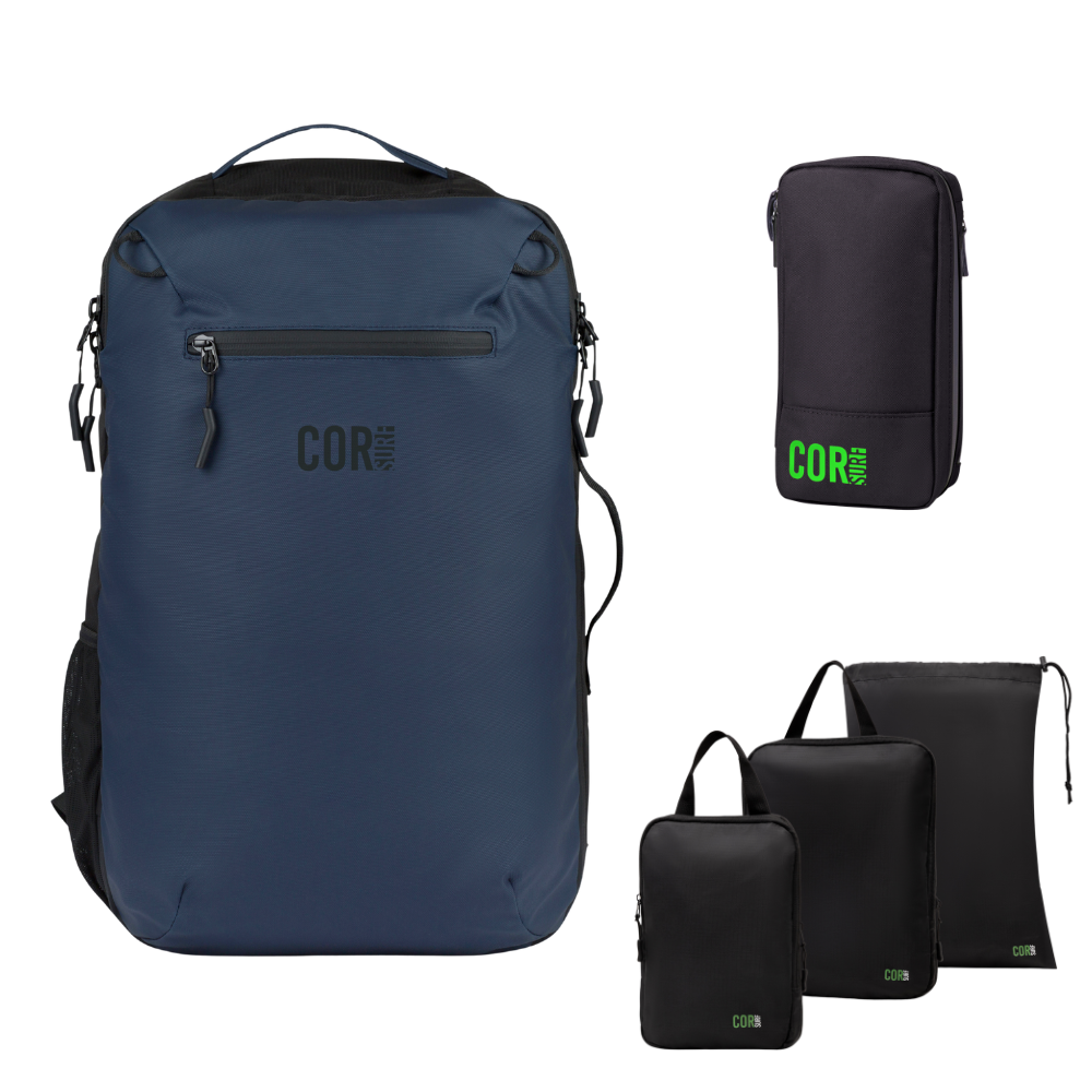 Island Hopper Travel Bundle - Backpack + Toiletry Bag + Compression Packing Cubes with YKK
