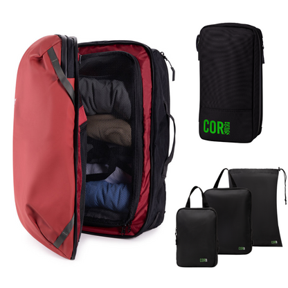 Island Hopper Travel Bundle - Backpack + Toiletry Bag + Compression Packing Cubes with YKK