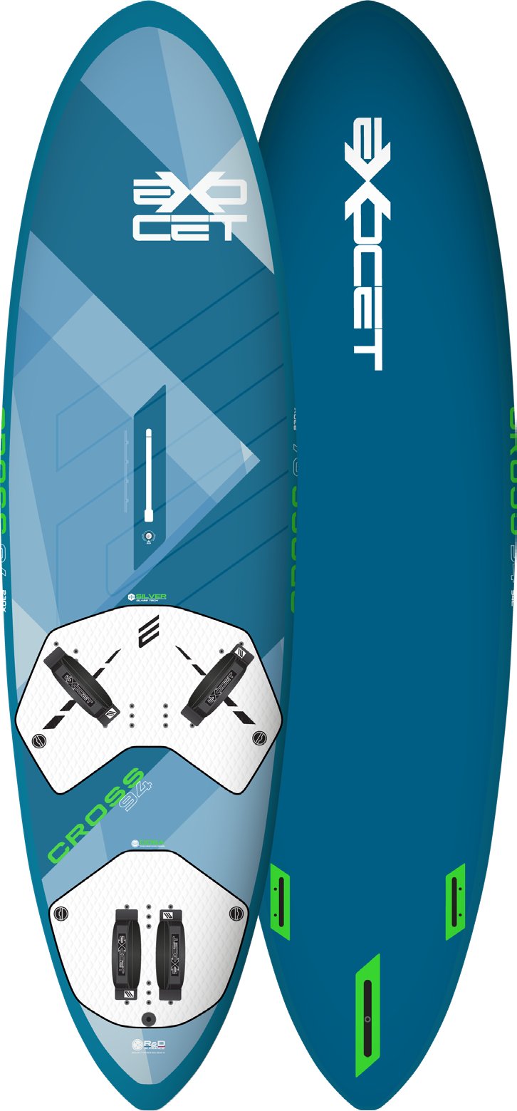 Exocet Cross V7 Silver Freewave Bump & Jump Windsurf Board