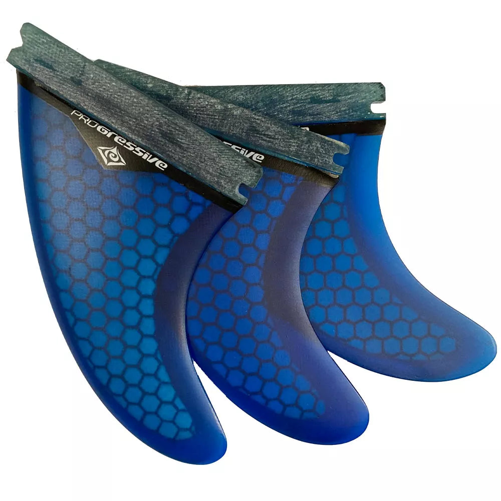 Progressive 4 5 Futures Base Honeycomb Surfboard Tri Fin Set 4 5 Blue