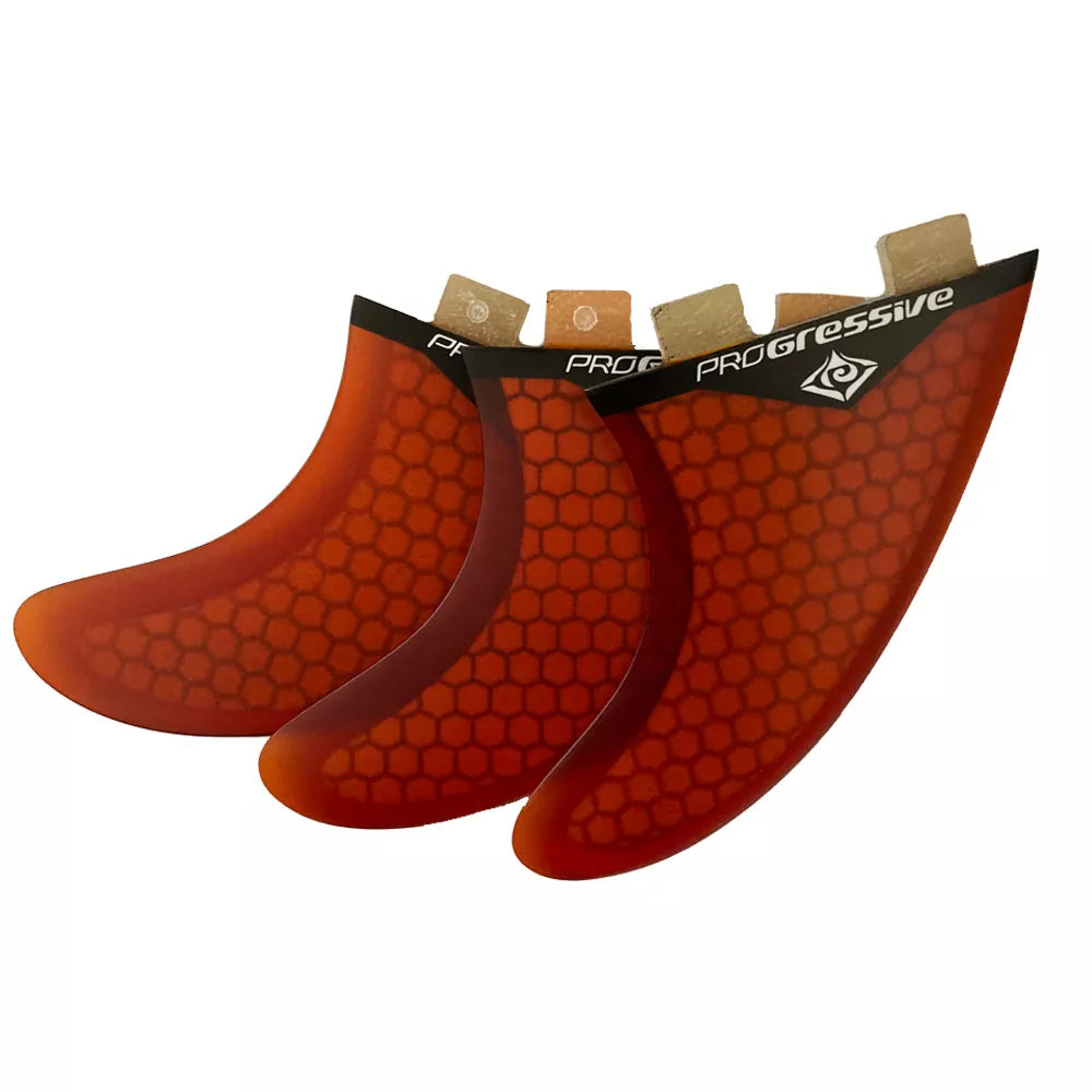 Progressive 4 75 Fcs Base Honeycomb Surfboard Tri Fin Set 4 75 Orange